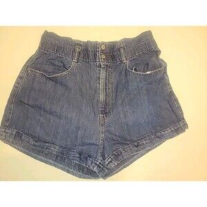 Levis Women’s High Waisted Paper Bag Denim Shorts Size 31 Med‎ Blue